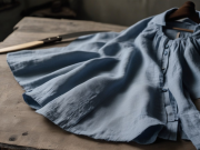 Blusa de lino azul