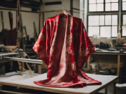 Kimono estampado rojo