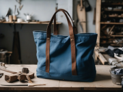 Bolso de tela azul